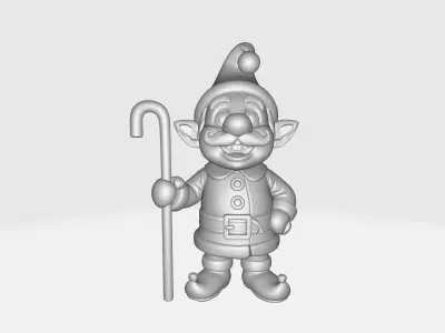 Cute Christmas Elf Holding Candy Cane Festive Holiday Figurine 3D print model