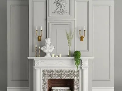 Fireplace Decor Plants 3D model