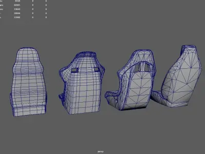 Car Seat Pack 02 Low-poly 3D model