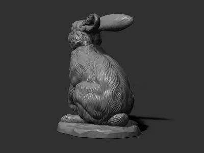  Rabbit sitting  3D print model