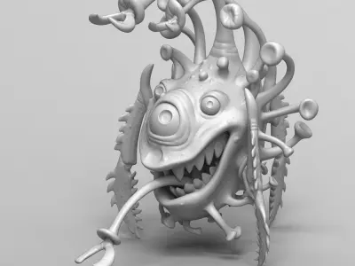 Funny coronavirus monster 3D print model 3D print model