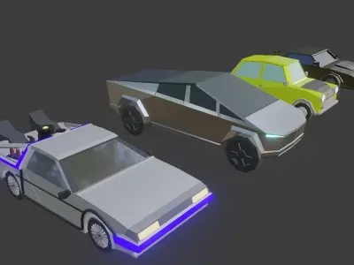 Special famous lowpoly cars Low-poly 3D model