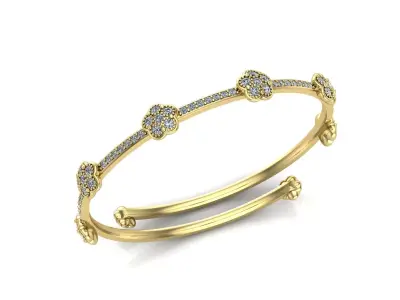 flower bracelet 3D print model