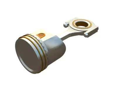 Engine Pistons with Rod Linkage 3D model