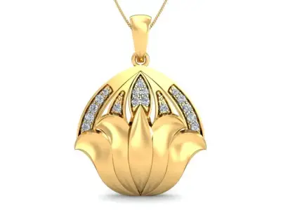 Pendant 3dm stl FBX OBJ Render Detail gold hanging from chain 3D print model