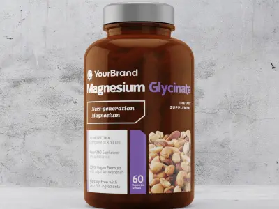 Supplement Bottle Packaging with Tablet Inside 3D model