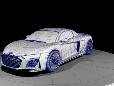 Audi r8 spyder Low-poly 3D model