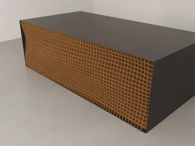 parametric waffle design facade 3D model