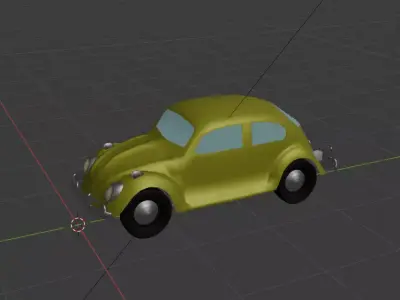 Volkswagen Beetle low poly game ready model asset Low-poly 3D model