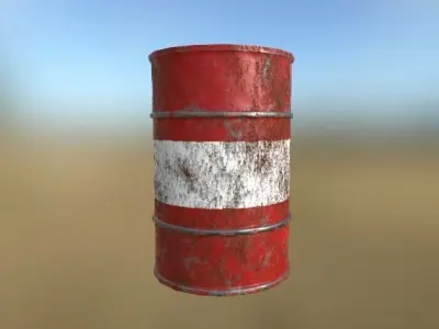 Oil barrel 2 Low-poly 3D model