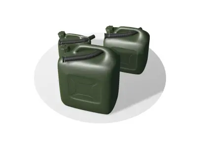 Three cans Jerrican 3D model