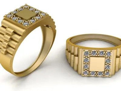 INDIAN DIAMOND WEDDING  RING 3D PRINTABLE MODEL  3D print model