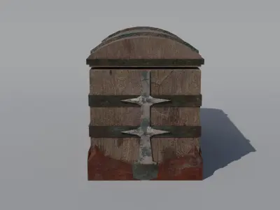 Pirate Chest with Golds 3D model