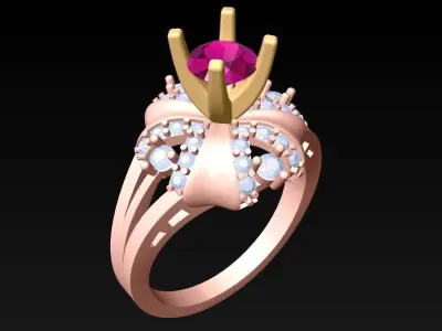 Diamond Ring - Womens Rings - GN243 3D print model