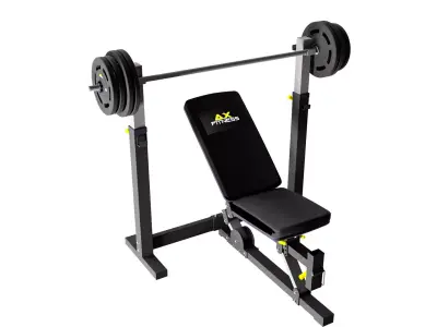 Bench press training equipment Low-poly 3D model