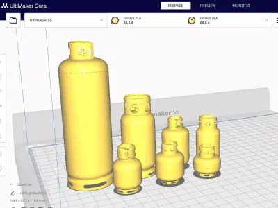 Gas Bottle STL Collection 01 3D print model