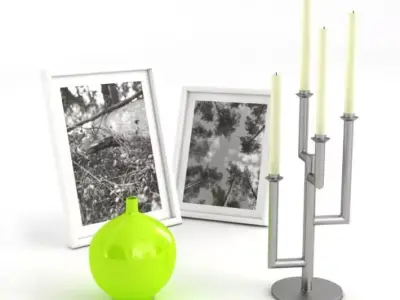 Modern Picture Frames Vase Candle Holder 3D model