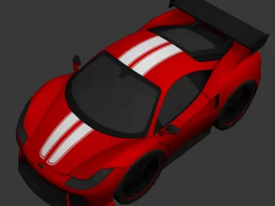 cartoon car vehicle 3d game ready model Low-poly 3D model-005 Low-poly 3D model