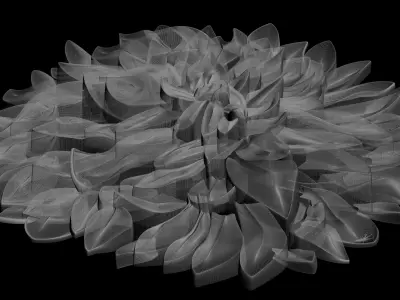 3D stl model of a flower for CNC router 3D print model