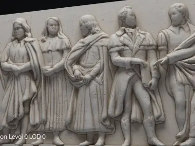 Bas Relief df6 Low-poly 3D model