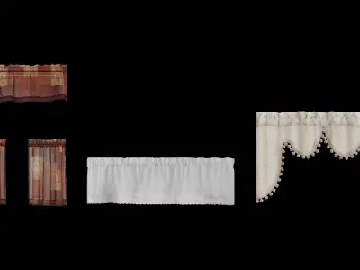 Set Of 3 Curtains 3D model