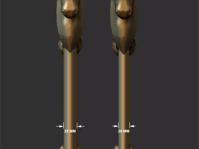 Horse Head Door Handle Luxury Decorative 3D Model  3D print model