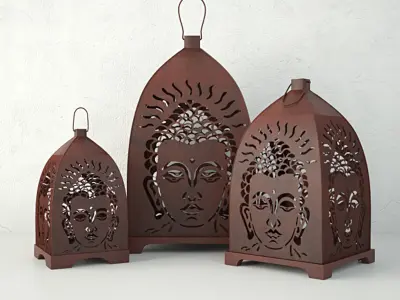 Rust Lantern Set 3D model