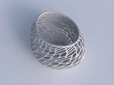 Bowl compressed 2 with twisted lattice tiles 3D print model