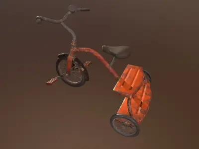 Abandoned Bicycle -PBR Game Ready 3D model Low-poly 3D model