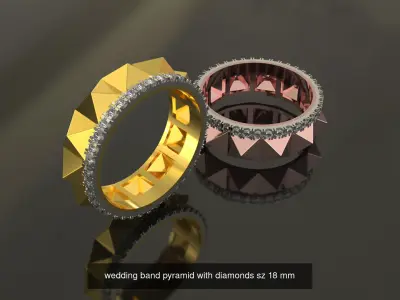 wedding bands diamonds  3D Model Pack