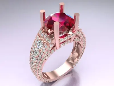 Diamond Ring - Womens Rings - N216301 3D print model