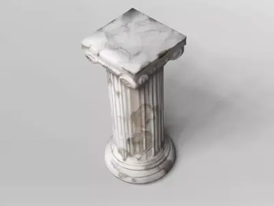 Marble Ionic Pedestal Column 3D model