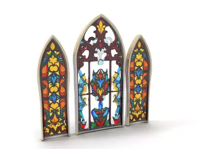 Colorful Stained Glass Window model pack Low-poly 3D model