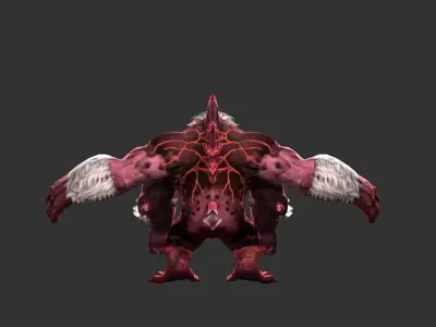 anthropopithecus demon with hair Low-poly 3D model