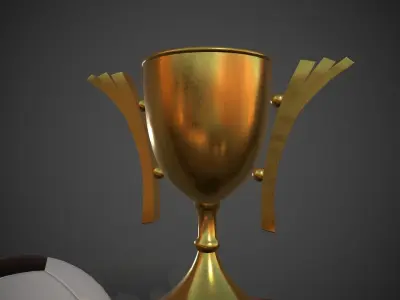 Soccer Ball and Trophy Cup Low-poly 3D model