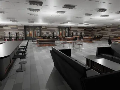 Casino Interior Low-poly 3D model
