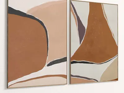 Plaster Two Photo Frame 228 Low-poly 3D model