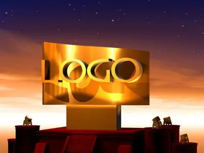 Hollywood style logo scene 3D model