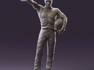 racer in white and cup 1100 3D Print Ready 3D print model