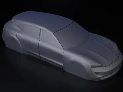 Porsche Taycan Sport Turismo simplified decorative model 3D print model