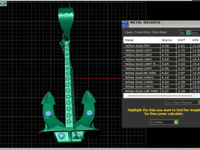 ANCHOR GOLD PENDANT 3D PRINTABLE MODEL  3D print model