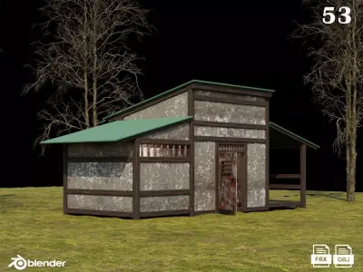 Medieval Houses 53- 4K Textures Game Ready Low-poly 3D model