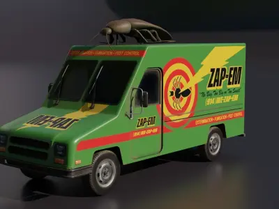 The Bug van Low-poly 3D model