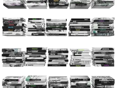 Books 150 pieces 2-5-1 Low-poly 3D model