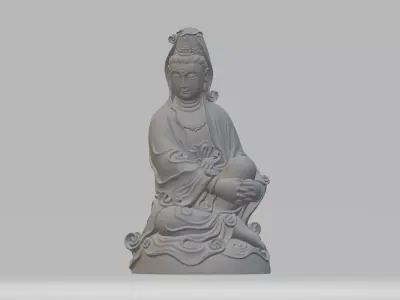 Guanyin Bodhisattva Sitting Statue  3D print model buy