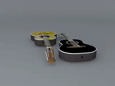 Ovation 12 string acoustic guitar Free 3D model
