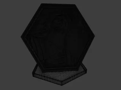 Bas relief of Jesus in hexagonal frame 3D print model