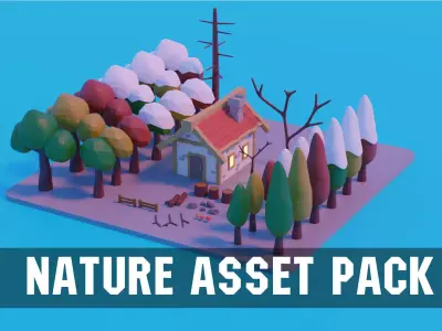 Low Poly Trees Plants and Rocks Low-poly 3D model Free low-poly 3D model