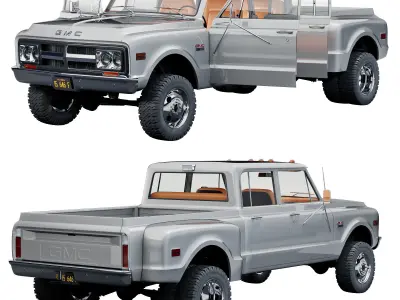 GMC 2500 crew cab 1968 3D model