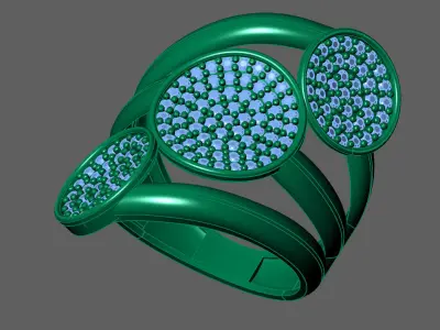 Womens Rings With Stone Ring Ready STL 3DM Models Rings women 3D print model 31